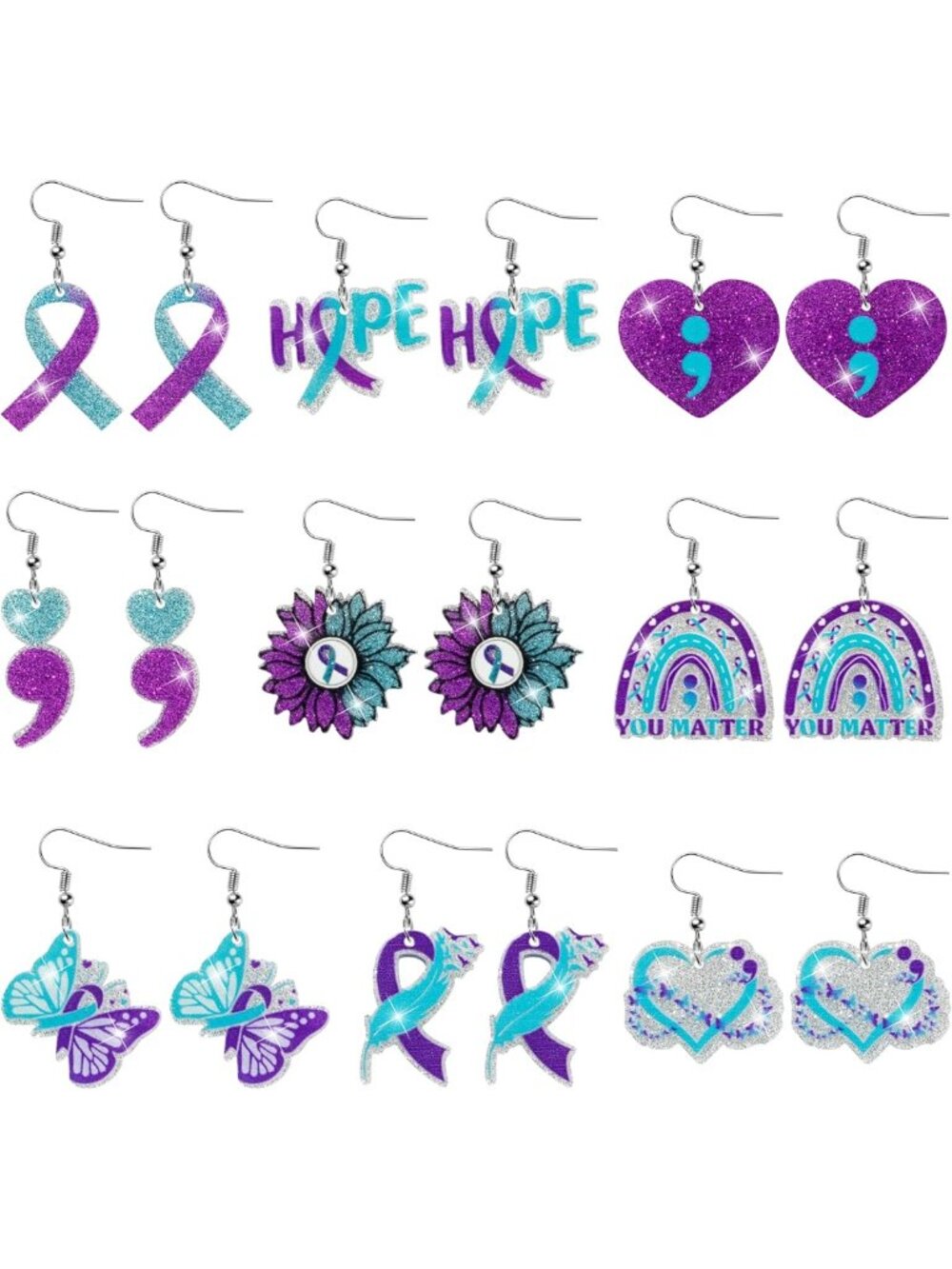 Sparkling Glitter Acrylic Earrings for Women | Stylish Ear Decor & Gift Ideas